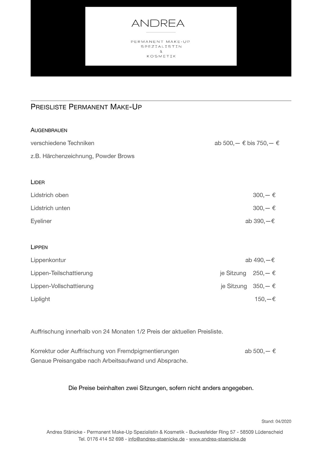 Preisliste